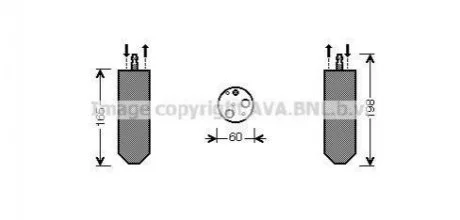 Осушувач кондиціонера Renault Duster 1,6i 10> AT, Logan 1,5d 1,6i 07> AVA AVA COOLING RTD364
