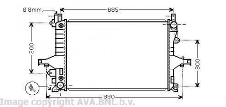 Радіатор охолодження двигуна Volvo S60 S80 V70 00> AVA AVA COOLING VO2115 (фото 1)