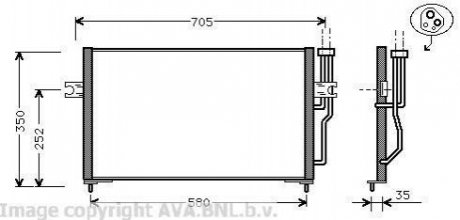Радиатор кондиционера 1.6 16V, 1.8 16V, 2.0 16V, 1.9TD [OE. 30871579] AVA AVA COOLING VO 5086