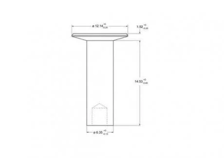 Комплект заклепок. 100 шт. сталева напівтрубчаста. L9. 6.35x14.3 BE (КОМП 100 ШТ) BERAL 93684