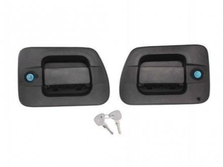 Ручка дверей передн Лів/Прав (з ключем, зовнішн, комплект ручок, із замком, чорний) IVECO DAILY II, DAILY III, DAILY IV, DAILY V 01.89-02.14 BLIC 6010-30-004407P