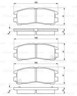 Комплект тормозных колодок, дисковый тормоз BOSCH 0986424467