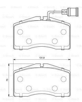 Комплект гальмівних колодок з 4 шт. дисків BOSCH 0986424664