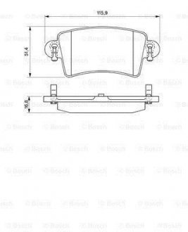 Комплект тормозных колодок, дисковый тормоз BOSCH 0 986 424 675 (фото 1)