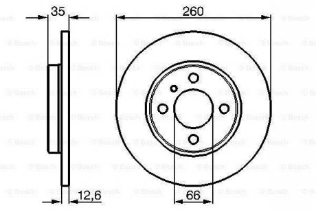 Диск тормозной (передний) BMW 3 (E30)-91 M10/M40 (260x12.6) BOSCH 0986478029