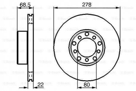 DB Диск тормозной передний W126 80-85 BOSCH 0986478061