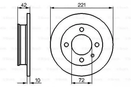 FORD Диск тормозной передний FIESTA 76-89 221 10 8.7 BOSCH 0986478068