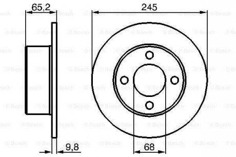 AUDI Тормозной диск задний 100 BOSCH 0986478073 (фото 1)