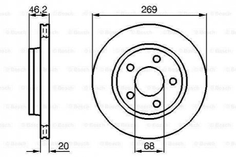 Диск тормозной (задний) Audi 100/A8-02 (269x20) BOSCH 0986478316