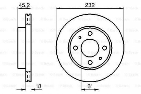 Диск тормозной (передний) Nissan Almera 1.4 95-00 BOSCH 0986478650