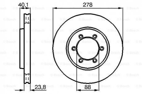 SSangYong Диск тормозной передний Rexton, Korando (278*23,8) BOSCH 0986478967