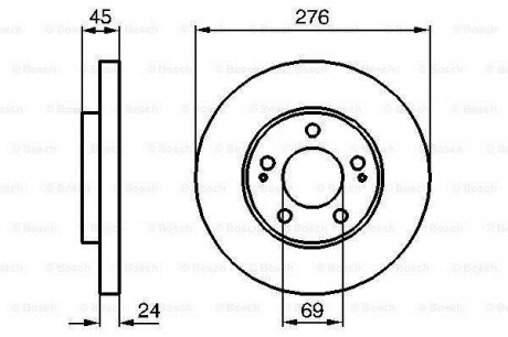 Тормозной диск пер. Mitsubishi Space Wagon -04 BOSCH 0986479035