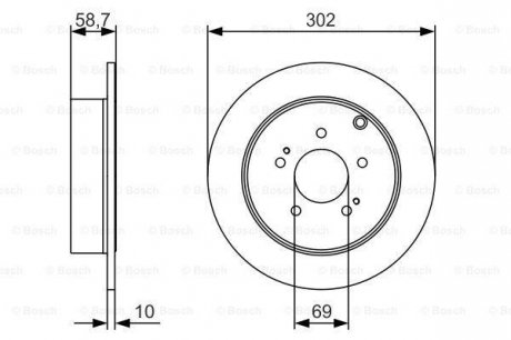 Диск тормозной (задний) Mitsubishi Grandis 2.0-2.4 03-11 (301.8x10) BOSCH 0986479532