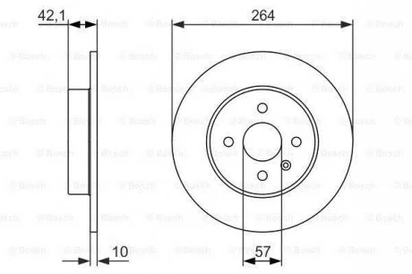 Тормозной диск зад. Opel Combo 01- BOSCH 0986479961 (фото 1)