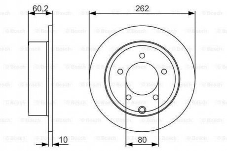 Диск тормозной (задний) Jeep Compass/Patriot 06-/Dodge Caliber 06- (262х10) BOSCH 0 986 479 A39