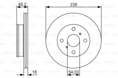 TOYOTA Диск тормозной передн.Coprolla 88- BOSCH 0986479R75