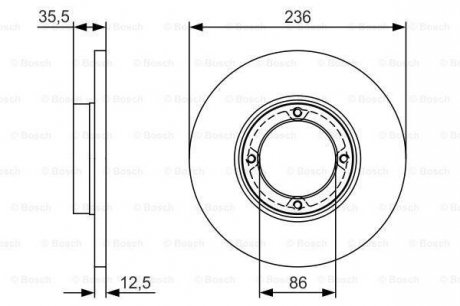 Диск тормозной передний DAEWOO Matiz 0,8/1,0 BOSCH 0986479R81 (фото 1)