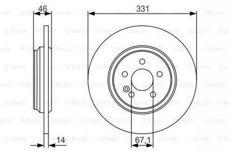 Диск тормозной задн. DB ML-klasse (W163) (331*14) BOSCH 0986479S12