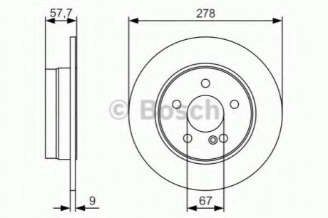 DB Тормозной диск задн W204 BOSCH 0986479S96