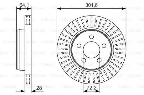 JEEP Диск тормозной передн.Cherokee 08-, Dodge Nitro 07- BOSCH 0986479U04