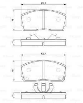 DAIHATSU Колодки тормозные передние CHARADE 87-93 BOSCH 0986493390