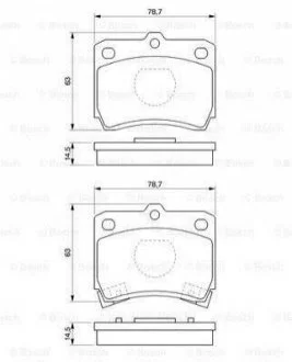 Тормозные колодки передн. KIA PRIDE 1.1,1.3I 91- BOSCH 0986493550