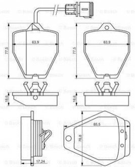 Гальмівні колодки дискові ROBERT BOSCH 0 986 494 436