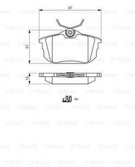 MITSUBISHI Тормозные колодки задн.Carisma 95- BOSCH 0986494506 (фото 1)