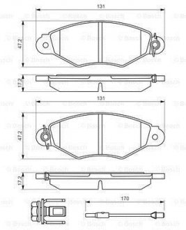 RENAULT Тормозные колодки передн.Kangoo,Nissan Kubistar 97- BOSCH 0986494507 (фото 1)