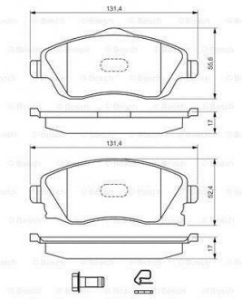 Гальмівні колодки, дискові 0 986 494 510 BOSCH 0986494510 (фото 1)