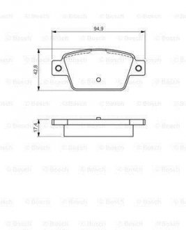 FIAT Тормозные колодки задние STILO, BRAVO 1.2 16V-2.4 20V 01- BOSCH 0986494536 (фото 1)