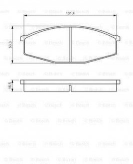 Колодки гальмівні (передні) Nissan Patrol 2.8/3.2 TD 79-98 BOSCH 0986494566