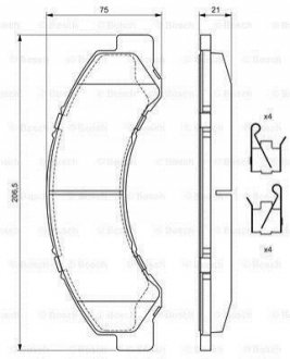 Гальмівні колодки дискові ROBERT BOSCH 0 986 494 677