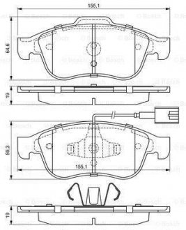 Комплект гальмівних колодок BOSCH 0986494680