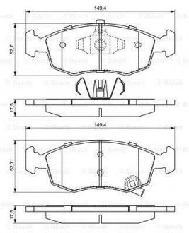 Гальмівні колодки дискові ROBERT BOSCH 0986494687