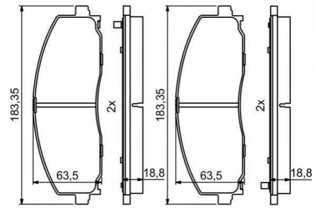 Колодки тормозные (передние) Jeep Wrangler 2.0/2.2 17- BOSCH 0 986 494 769 (фото 1)