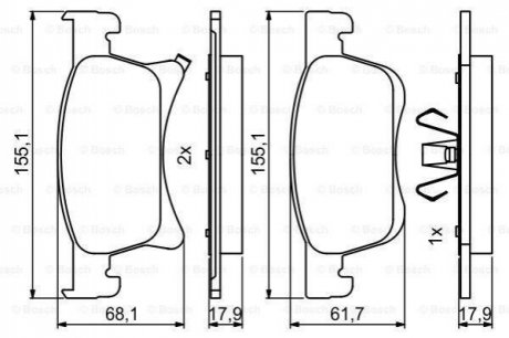 Гальмівні колодки дискові ROBERT BOSCH 0 986 494 823