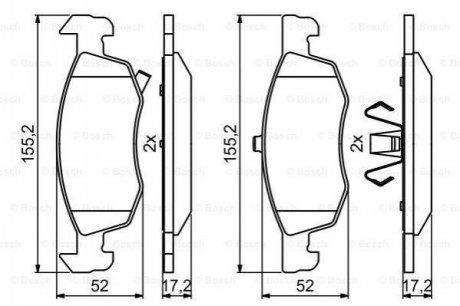 Гальмівні колодки дискові ROBERT BOSCH 0 986 494 824