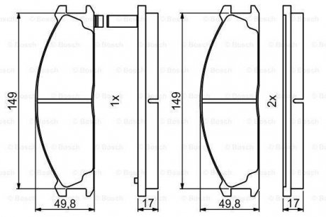 Гальмівні колодки, дискові 0 986 494 848 BOSCH 0986494848 (фото 1)