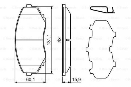 MAZDA К-т передних торм. колодок CX-5 11- BOSCH 0986494855