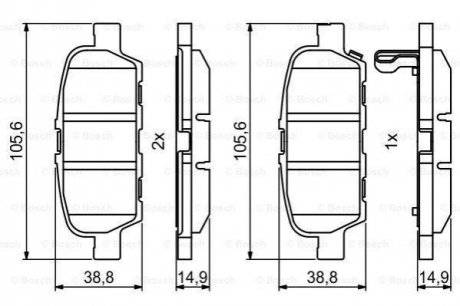 Гальмівні колодки, дискові BOSCH 0 986 494 857