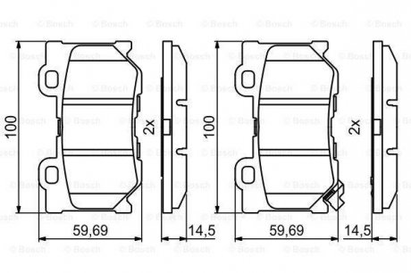 Комплект гальмівних колодок, дискове гальмо 0 986 494 863 BOSCH 0986494863