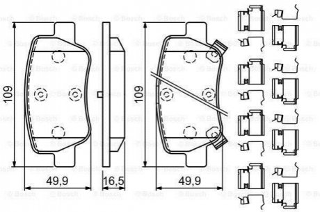 Гальмівні колодки дискові ROBERT BOSCH 0 986 494 933