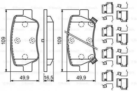 Гальмівні колодки дискові ROBERT BOSCH 0 986 494 933