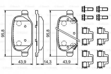 Колодки тормозные (задние) Fiat Panda 12- BOSCH 0 986 494 935