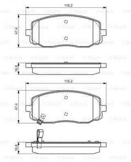 HYUNDAI Тормозные колодки пер. I10, KIA Picanto (без ESP) BOSCH 0986495084 (фото 1)