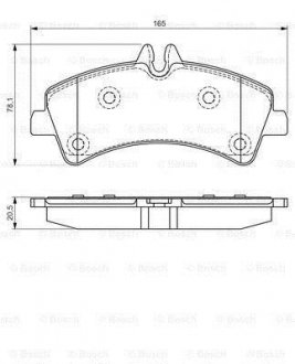 Колодки тормозные (задние) MB Sprinter 411-519CDI/VW Crafter 06- (спарка) BOSCH 0986495099 (фото 1)
