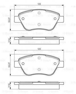 Комплект тормозных колодок, дисковый тормоз BOSCH 0986495102 (фото 1)