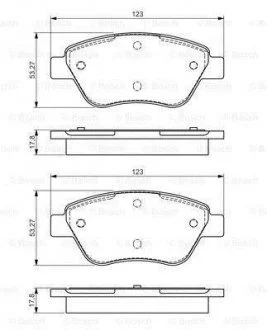 Комплект тормозных колодок, дисковый тормоз BOSCH 0986495102 (фото 1)
