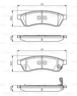 Колодки тормозные (задние) Chevrolet Epica 05-11 BOSCH 0986495168 (фото 1)